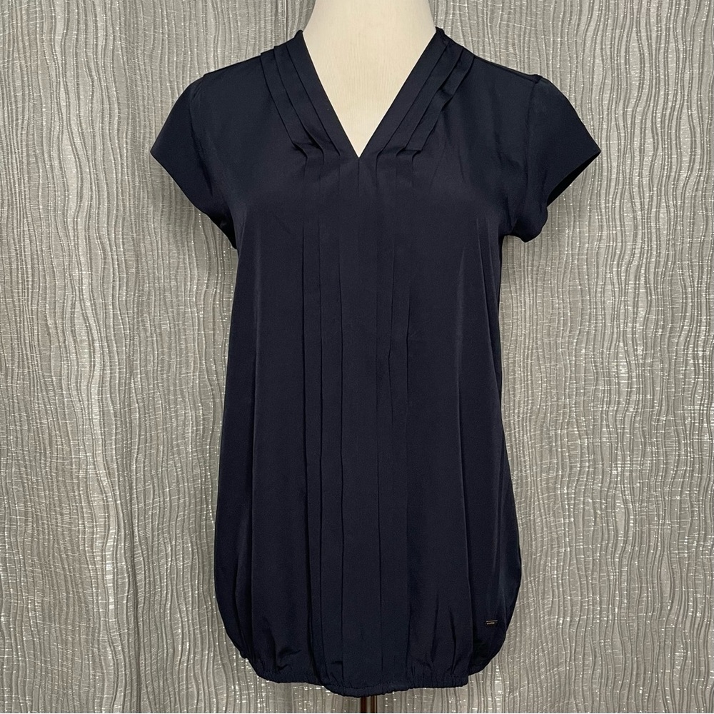Tommy Hilfiger pleated V neck top
